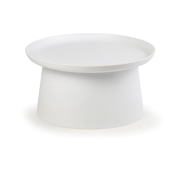 Kávový stolek kruhový průměr 700x 360, bílý plast, FUNGO