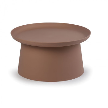 Kávový stolek kruhový průměr 700x 360, cihlový plast, FUNGO