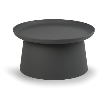 Kávový stolek kruhový průměr 700x 360, šedý plast, FUNGO