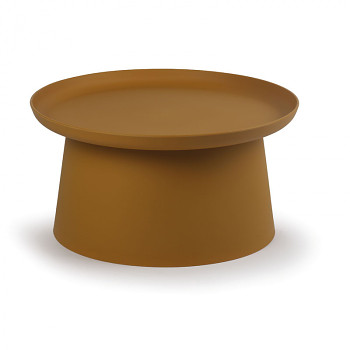 Kávový stolek kruhový průměr 700x 360, okrový plast, FUNGO