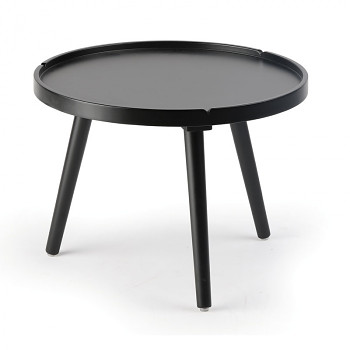 Kávový stolek kruhový průměr 500x 380 černý, MDF