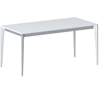 Jednací stůl 1600x 800x 750, bílá, podnož šedá, ACTION