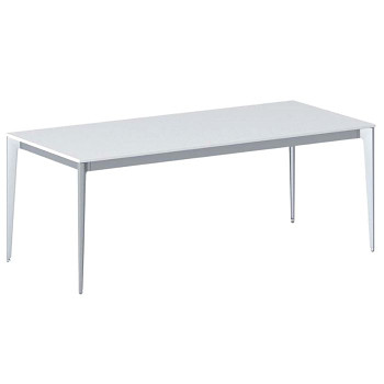Jednací stůl 2000x 900x 750, bílá, podnož šedá, ACTION