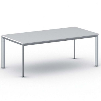 Jednací stůl 2000x1000x 740, bílá, podnož šedá, INVITATION