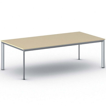 Jednací stůl 2400x1200x 740, bříza, podnož šedá, INVITATION