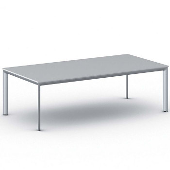 Jednací stůl 2400x1200x 740, šedá, podnož šedá, INVITATION