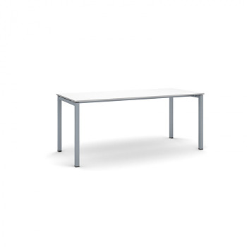 Jednací stůl 1800x 800x 750, bílá, podnož šedá, SQUARE