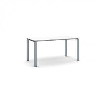 Jednací stůl 1600x 800x 750, bílá, podnož šedá, INFINITY