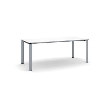 Jednací stůl 2000x 900x 750, bílá, podnož šedá, INFINITY