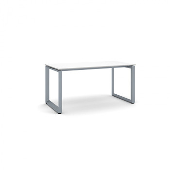 Jednací stůl 1600x 800x 750, bílá, podnož šedá, INSPIRE