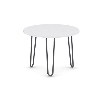 Konferenční stůl kruhový průměr  600x 430, bílá, podnož černá, SPIDER