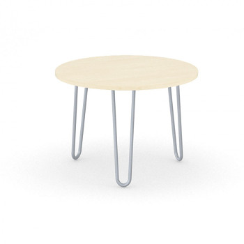 Konferenční stůl kruhový průměr  600x 430, bříza, podnož šedá, SPIDER