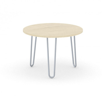 Konferenční stůl kruhový průměr  600x 430, dub přírodní, podnož šedá, SPIDER