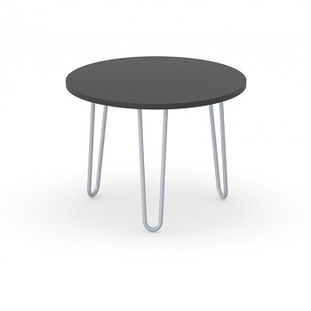 Konferenční stůl kruhový průměr  600x 430, grafitová, podnož šedá, SPIDER