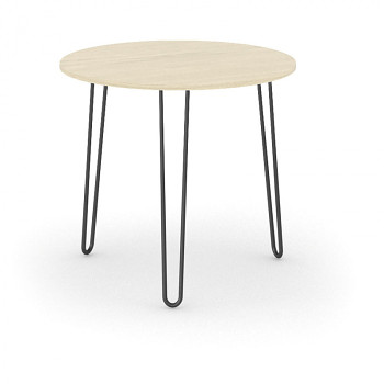 Konferenční stůl kruhový průměr  800x 730, dub přírodní, podnož černá, SPIDER