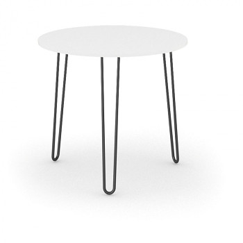 Konferenční stůl kruhový průměr  800x 730, bílá, podnož černá, SPIDER