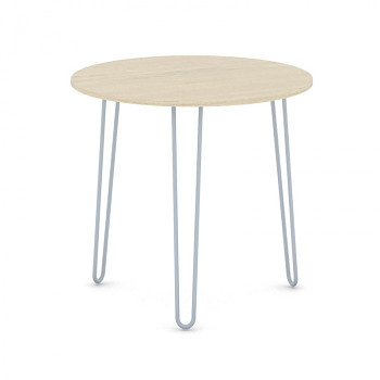 Konferenční stůl kruhový průměr  800x 730, dub přírodní, podnož šedá, SPIDER