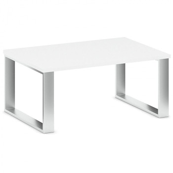 Konferenční stůl 1000x 680x 445, bílá, podnož nerez, STIFF