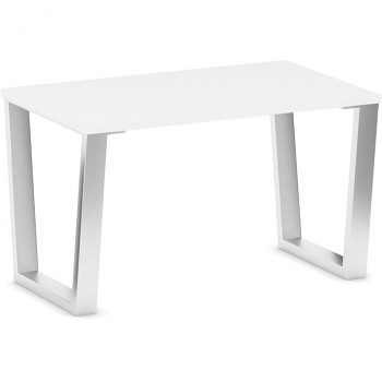 Konferenční stůl 1000x 610x 535, bílá, podnož nerez, VECTOR
