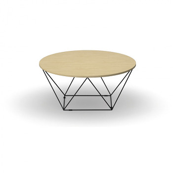 Konferenční stůl kruhový průměr 1050x 400, bříza, podnož černá, WIRE