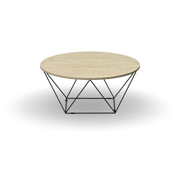 Konferenční stůl kruhový průměr 1050x 400, dub přírodní, podnož černá, WIRE
