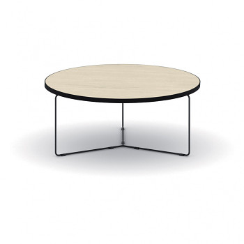 Konferenční stůl kruhový průměr  900x 275, dub přírodní, podnož černá, TENDER