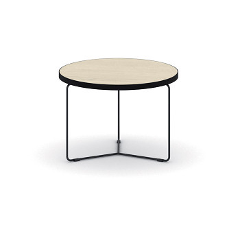 Konferenční stůl kruhový průměr  500x 480, dub přírodní, podnož černá, TENDER