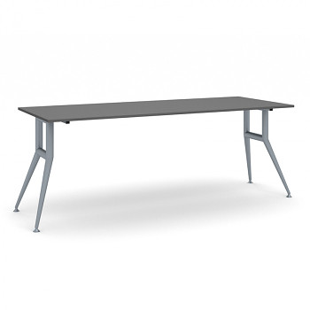 Jednací stůl 2200x 800x 740, antracit, podnož šedá, WIDE
