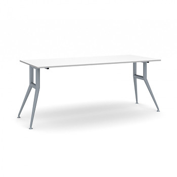 Jednací stůl 1800x 800x 740, bílá, podnož šedá, WIDE