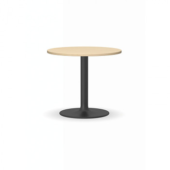 Konferenční stůl kruhový průměr  600x 500, bříza, podnož černá, ZEUS