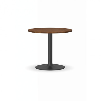 Konferenční stůl kruhový průměr  600x 500, ořech, podnož černá, ZEUS