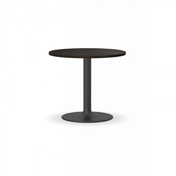 Konferenční stůl kruhový průměr  600x 500, wenge, podnož černá, ZEUS