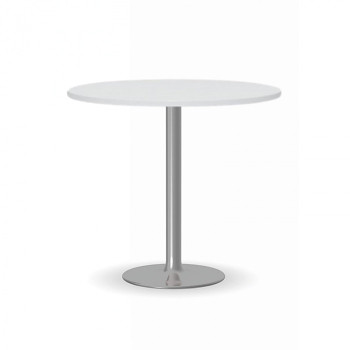 Konferenční stůl kruhový průměr  800x 725, bílá, podnož chrom, FILIP