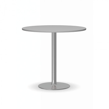 Konferenční stůl kruhový průměr  800x 725, šedá, podnož chrom, FILIP