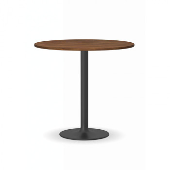 Konferenční stůl kruhový průměr  800x 725, ořech, podnož černá, FILIP