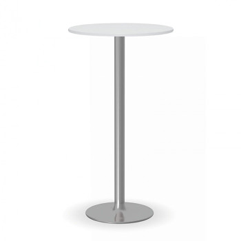 Konferenční stůl kruhový průměr  600x1100, bílá, podnož chrom, OLYMPO