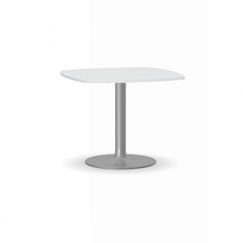 Konferenční stůl  660x 660x 500, bílá, podnož šedá, ZEUS