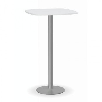 Konferenční stůl  660x 660x1100, bílá, podnož šedá, OLYMPO