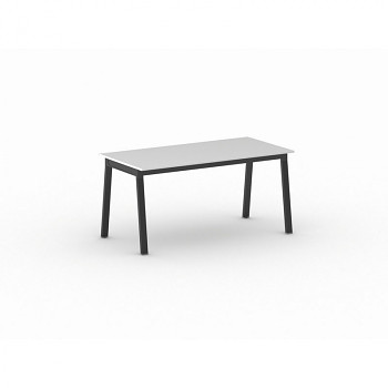 Jednací stůl 1600x 800x 750, bílá, podnož černá, BASIC