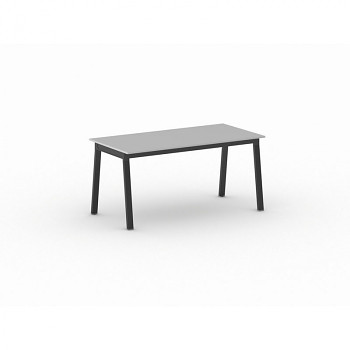 Jednací stůl 1600x 800x 750, šedá, podnož černá, BASIC