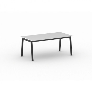 Jednací stůl 1800x 900x 750, bílá, podnož černá, BASIC