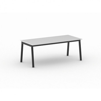 Jednací stůl 2000x 900x 750, bílá, podnož černá, BASIC