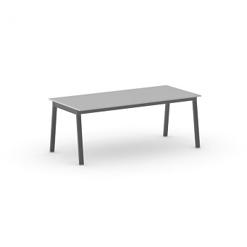 Jednací stůl 2000x 900x 750, šedá, podnož černá, BASIC
