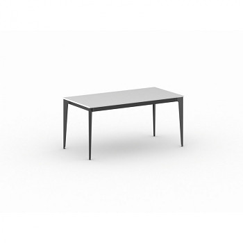 Jednací stůl 1600x 800x 750, bílá, podnož černá, ACTION
