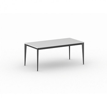Jednací stůl 1800x 900x 750, bílá, podnož černá, ACTION