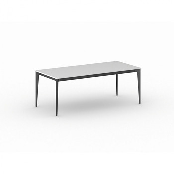 Jednací stůl 2000x 900x 750, bílá, podnož černá, ACTION