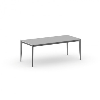 Jednací stůl 2000x 900x 750, šedá, podnož černá, ACTION