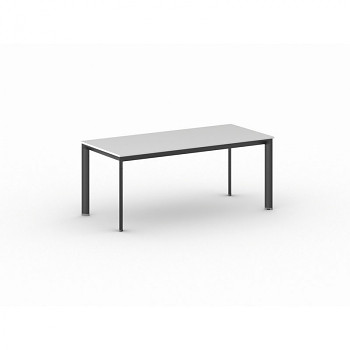 Jednací stůl 1800x 800x 740, bílá, podnož černá, INVITATION