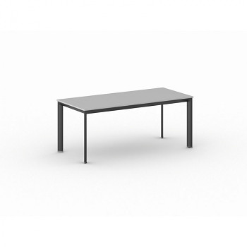 Jednací stůl 1800x 800x 740, šedá, podnož černá, INVITATION