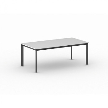 Jednací stůl 2000x1000x 740, bílá, podnož černá, INVITATION